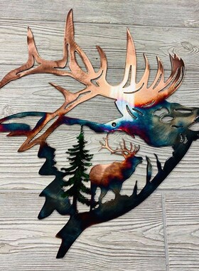 极速Home Decor Modern elk metal wall art Modern elk metal wa