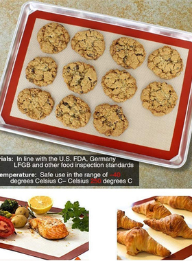 好货Reusable Silicone Baking Mats Non-Stick BBQ Grill Mat Pa