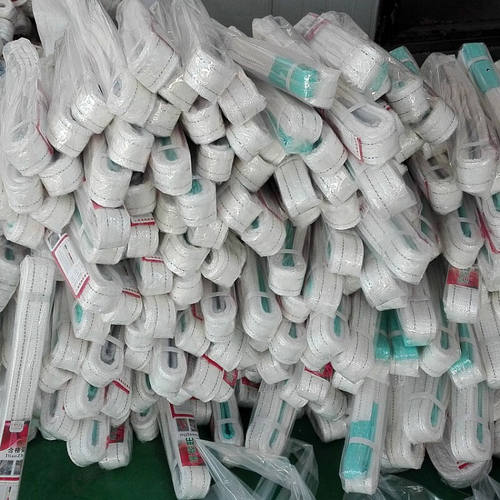 好货丙纶白色起重吊装带吊绳双扣扁平吊车推车绳1/2/3T5/10吨1TX2