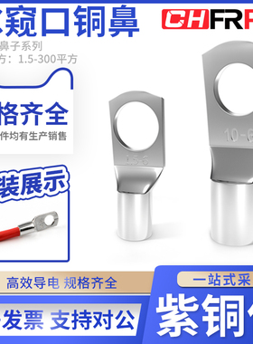 窥口鼻SC6-6/8/10 SC10 16 25 35 50 70 95 120 150加厚冷压端子