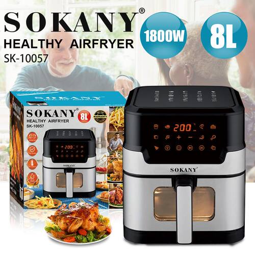 SOKANY10057空气炸锅8L大容量智能数显触屏可视化电炸锅薯条机