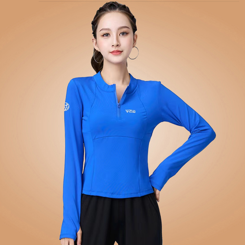 杨丽萍广场舞运动服装新款速干长袖上衣春夏健身操跑步跳舞套装女