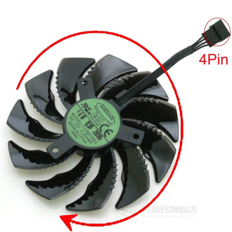 T129215SU 12V 0.50A 87mm VGA Fan For Gigabyte RX480 RX570 GT