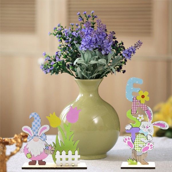 极速Easter Spring Wooden Ornament Easter Decor for Home Rabb