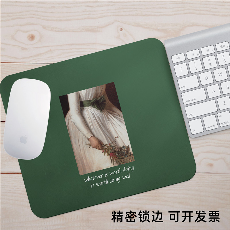 创意文艺油画简约个性女潮流小号便携电脑游戏鼠标垫键盘垫防滑