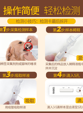 狂犬病试纸狗狗猫咪宠物狂犬病毒抗原检测猫咪狗狗RBV病毒检测卡