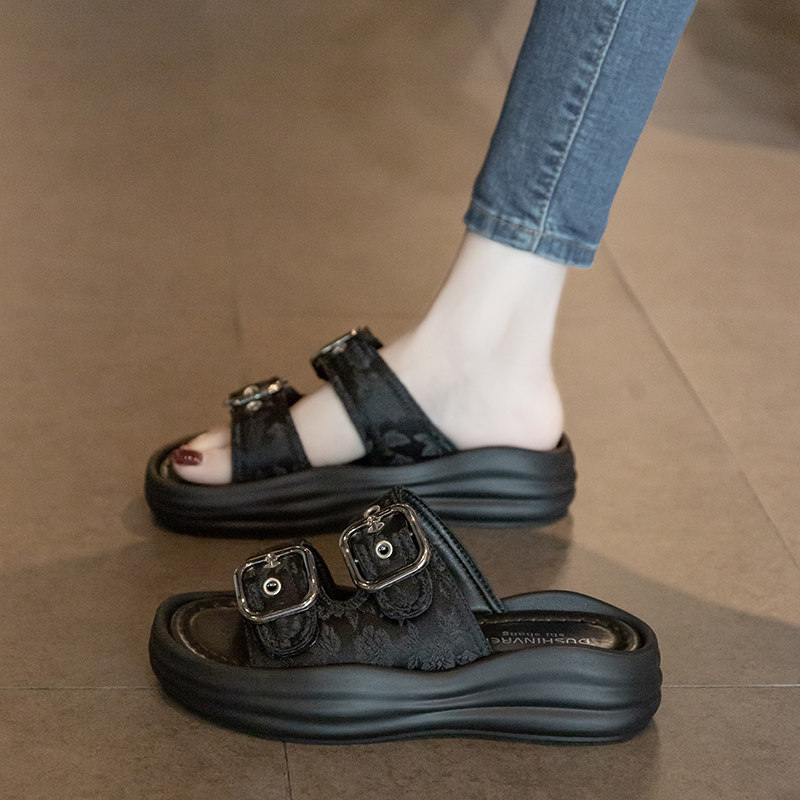 Mostarsea 时尚新潮~ 小香风厚底凉拖鞋女夏季外穿高级感沙滩凉鞋