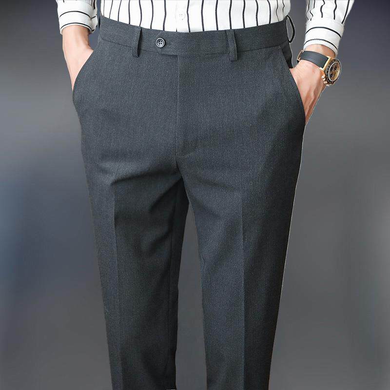 高端轻奢西裤男春夏新款长裤修身小脚西装裤潮流九分免烫西服裤子