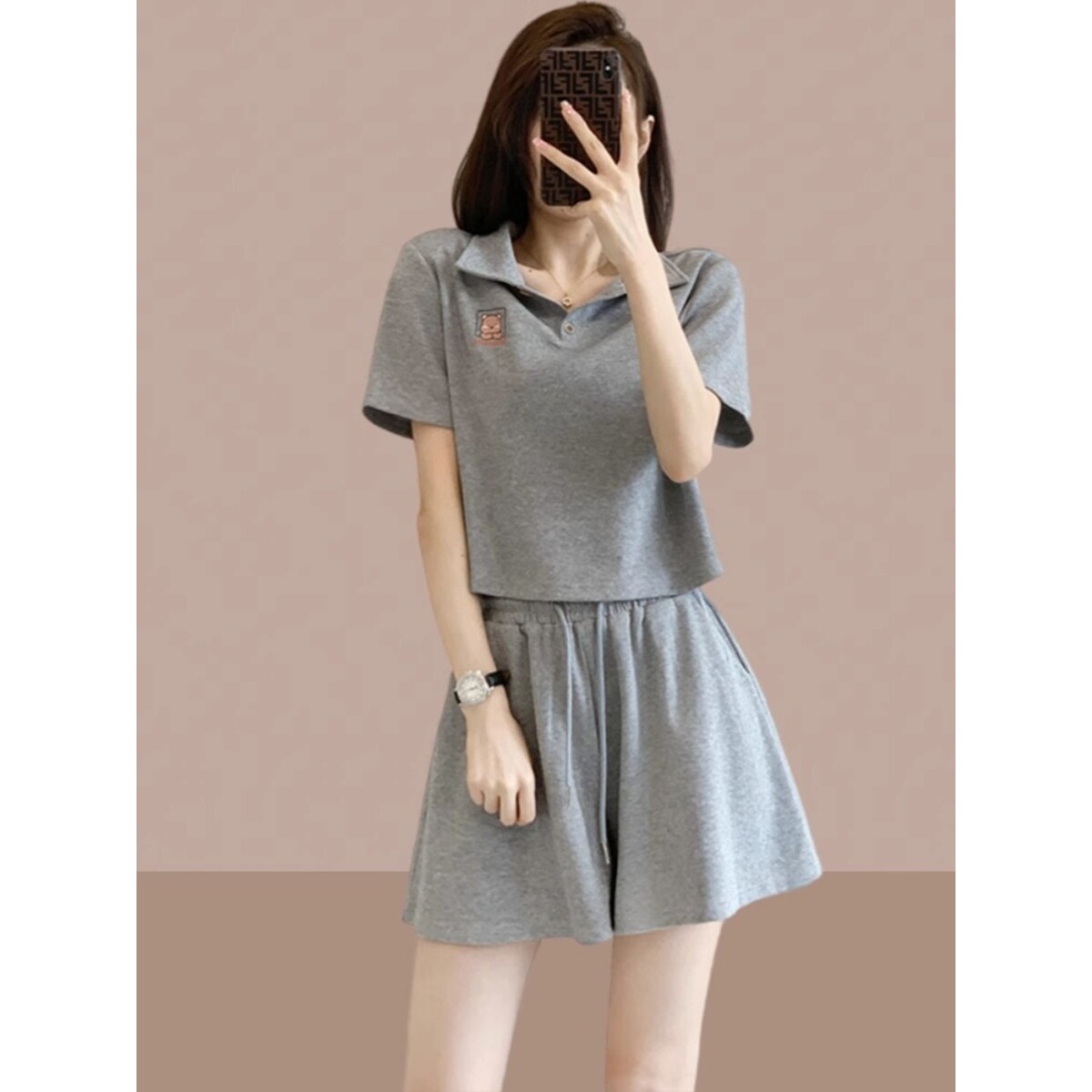 时尚运动服套装女款大码胖mm短袖T恤短裤休闲2025夏季爆款两件套