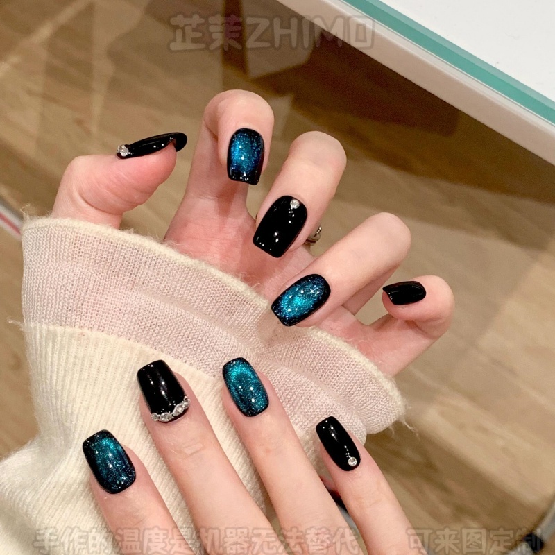 芷茉手工穿戴美甲定制法式珍珠满钻华子显白气质奢华新娘拆卸甲