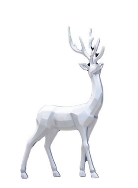 玻璃钢抽象鹿块面几何梅花鹿雕塑园林景观小区售楼部草坪装饰