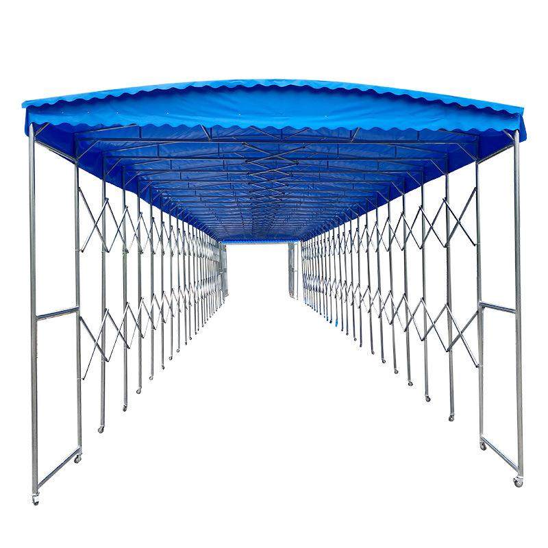 户外移动电动推拉棚雨棚遮阳防雨仓库篮球场遥控活动折叠伸缩雨篷