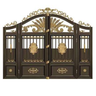 农村自建别墅庭院大门铝合金平开庭院门厂家直供大气铝艺庭院门