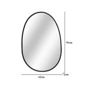 饰客厅卧室浴室墙面梳妆 适用于家居装 椭圆形黑色框架悬挂式 墙镜