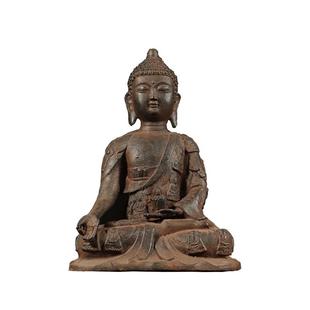 仿古铁器纯铁千衣佛中式复古释迦牟尼佛坐像古法工艺制作客厅陈设