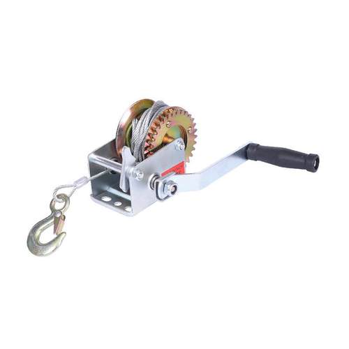 钢丝绳手摇绞盘自锁式吊钩厂家现货手动钢丝绳拖车牵引小吊机