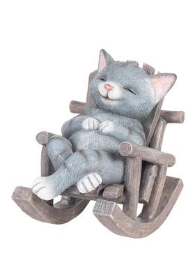 新款躺椅动物摆件猫狗家居办公室桌面可爱治愈解压装饰品礼物