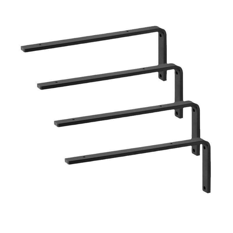 搁板支架重型浮动三角支架哑光黑色L加厚钢制搁板支架置物架