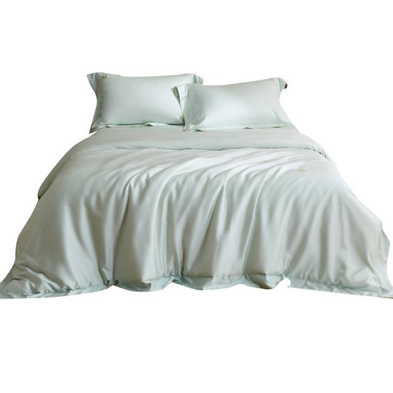 春季冷凝超细旦天丝四件套轻奢极简风丝滑床凉感被套刺绣夏用12L