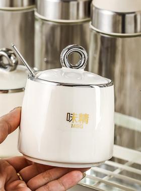 ?房奶油风调厨味罐组醋合套装家F775MS6M陶瓷用轻奢调料盒油壶瓶