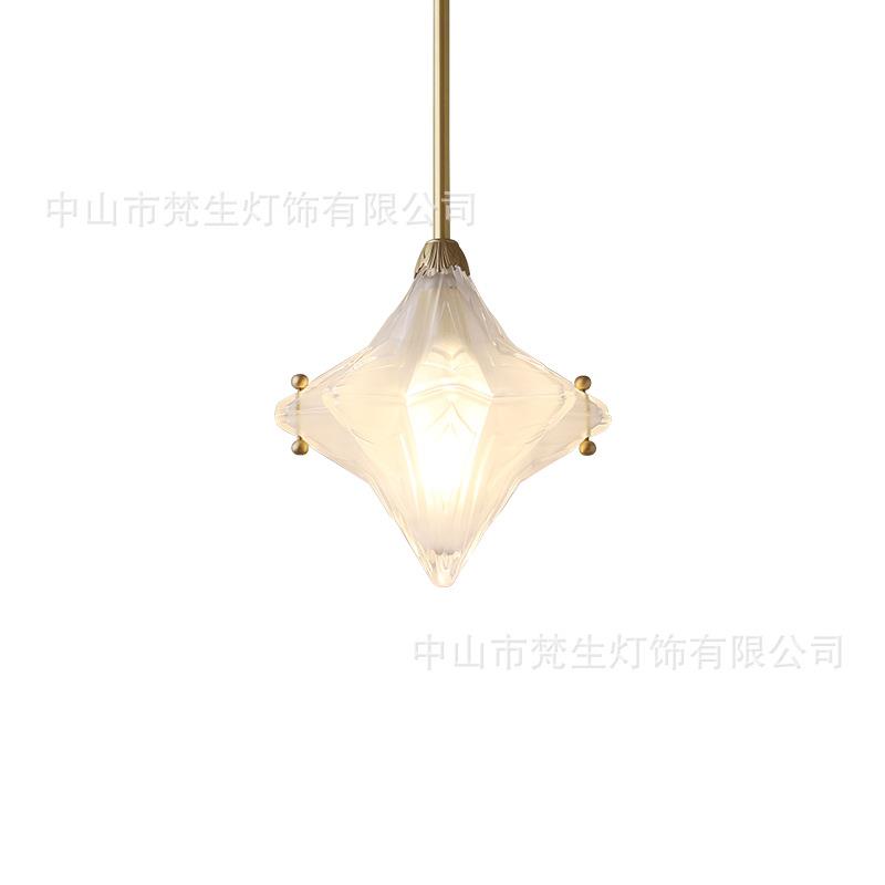 噗灵噗灵星星吊灯ArtDeco中古玻璃餐厅玄关岛台卧室床头复古铜灯