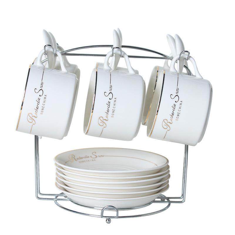 酒GHN店瓷杯咖啡杯套陶装创意约家咖用骨瓷简啡杯子送碟勺架子,餐饮具,咖啡杯,淘宝优惠券,粉丝福利购,淘宝优惠卷