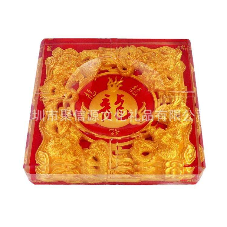 水晶浮雕马到成功烟灰缸家居装饰创意个性潮流烟缸实用礼品定制
