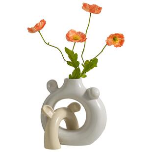 简约in风创s意饰几何异形陶瓷花瓶家居摆件TC87005高档柜餐酒桌装