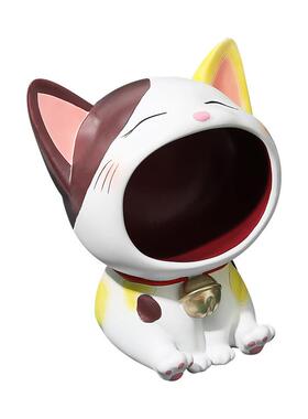 意猫咪创玄桌面摆件客厅可爱装钥匙收纳入户家RZQ关居饰品树脂工