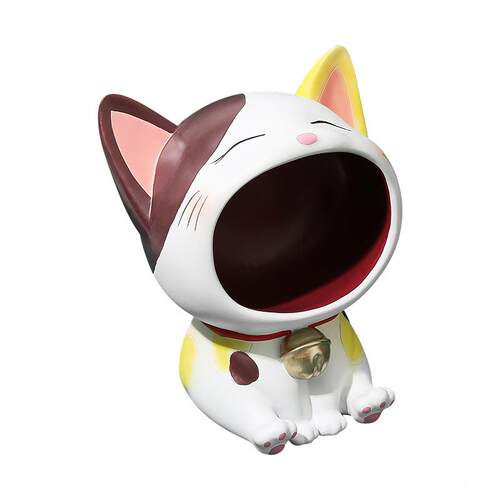 意猫咪创玄桌面摆件客厅可爱装钥匙收纳入户家RZQ关居饰品树脂工