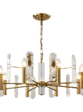 晶美式轻奢大气客厅主灯创意别室水吊灯极简书房卧餐厅水晶墅灯