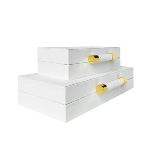 现新中式首饰盒摆件间盒样板房饰品收纳盒衣帽展示酒店软装HG6876