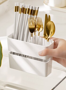 家之物语沥水碗碟架导水槽可手提A滤水篮轻奢风碗筷收纳盒碗柜802