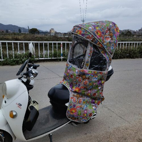 自行车电动车儿童k坐椅后置座椅前开窗棉雨棚 加长(不包含座椅)