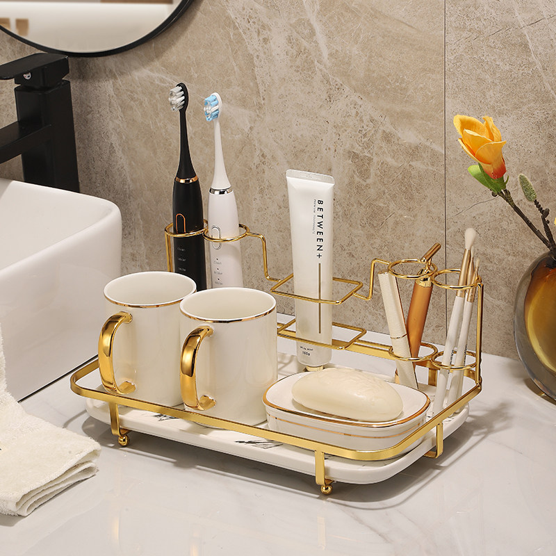 轻奢卫浴洗漱杯套装m陶瓷五件套卫生间浴室漱口杯具刷牙杯用品托,家庭/个人清洁工具,浴室用品套件,淘宝优惠券,粉丝福利购,淘宝优惠卷