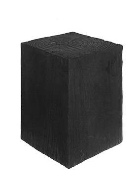 侘寂实木墩子雕塑摆台底座家居装饰D花架碳化原木客厅树桩床边几