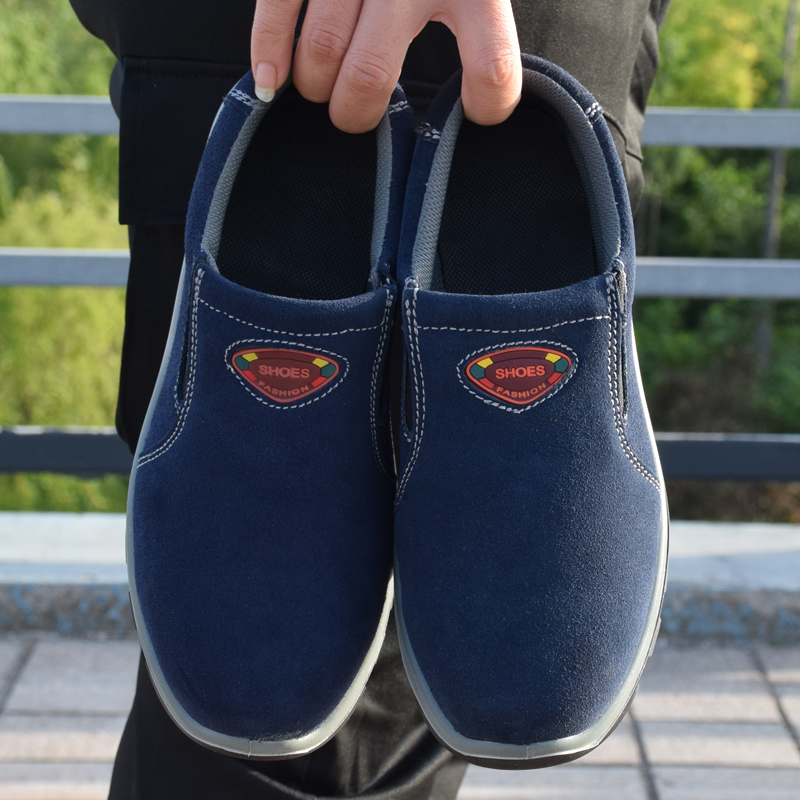 牛皮劳保鞋男电焊工钢包头w防砸防穿刺真皮透气安全鞋实心底轻便