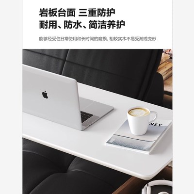 多功能可移c动茶几小推车客厅家用实木奶油风岩板轻奢升降沙发边