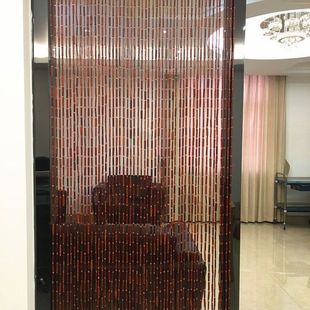 家用竹子门帘竹木珠帘风水帘隔断帘玄关帘K大门口夏防蚊挡苍蝇挂