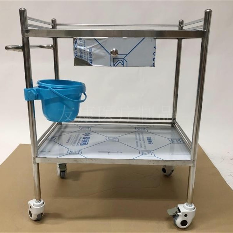 304加厚e一体焊接不锈钢医用推车治疗车护理车多功能移动器械车