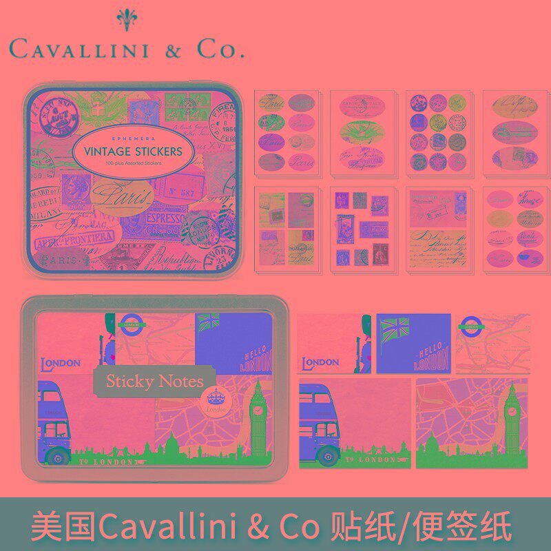 纸复古邮戳旅行图案办公便签便利铁盒文具