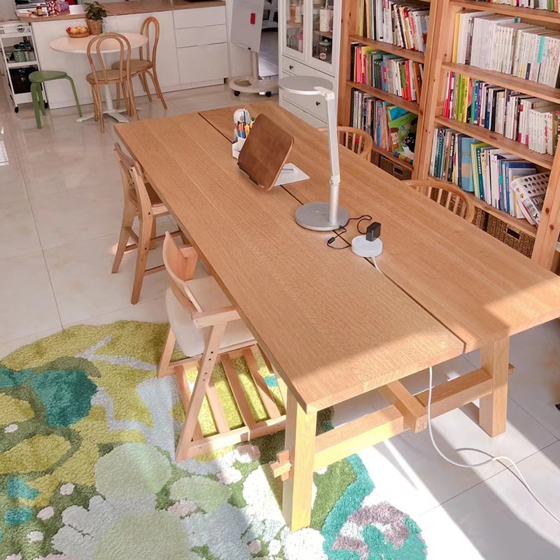 实木大书桌人学习桌家用办公桌客厅长桌子工作台餐桌椅