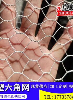 六角铁丝网白色包胶小孔六角网风机管道包扎拧花网PC包塑六角网