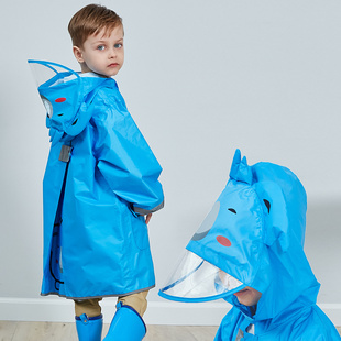 儿童雨衣女童男童幼儿园小孩宝宝立体学生带书包位反光条雨披装