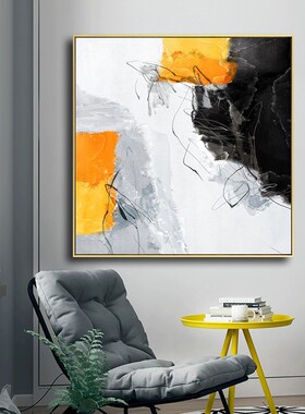 现代客厅装饰画抽象沙发背景墙挂画卧室蓝色艺术方形壁画