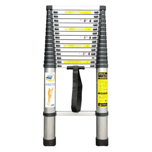 加厚铝合金伸缩梯步距厘米单面直梯家用靠墙室内竹节收缩单梯