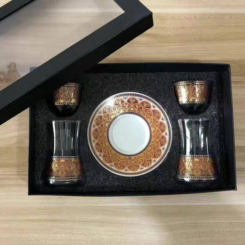 异情茶杯配碟毫升咖啡杯土耳其茶杯碟装勺子礼盒