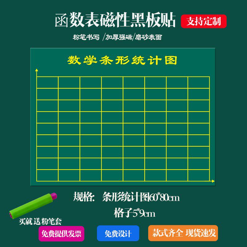 磁性条形统计图黑板磁吸式折线统计图扇形统计表教学公课程