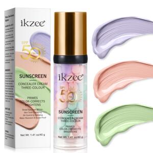 跨境三色彩虹避晒妆前隔离乳持久提亮TRI-COLOR SUNSCREEN