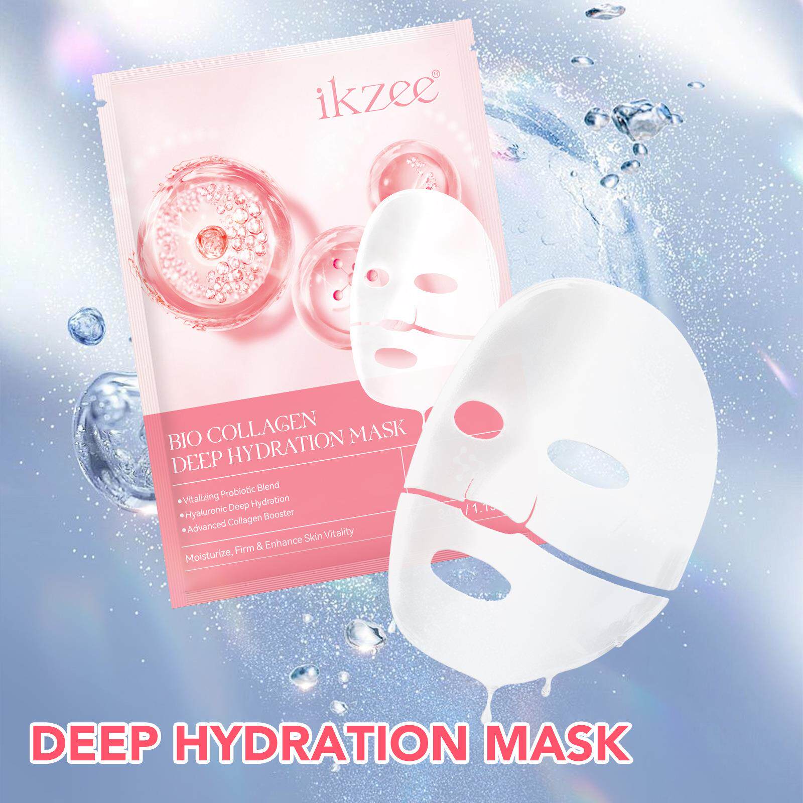 4PCS跨境Collagen facial mask面膜防皱修护提拉紧致补水保湿吸收